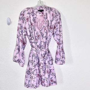 INC Floral Robe & Romper Pajamas Sleepwear Set